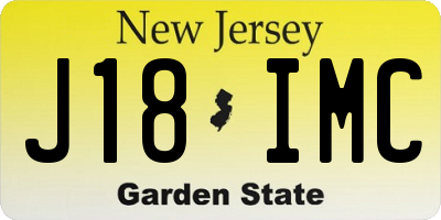 NJ license plate J18IMC