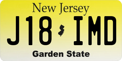 NJ license plate J18IMD