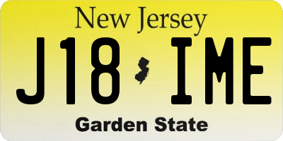 NJ license plate J18IME