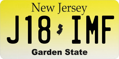 NJ license plate J18IMF