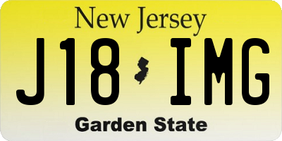 NJ license plate J18IMG