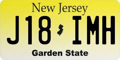 NJ license plate J18IMH