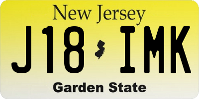 NJ license plate J18IMK