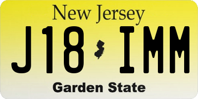 NJ license plate J18IMM