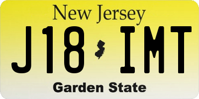 NJ license plate J18IMT