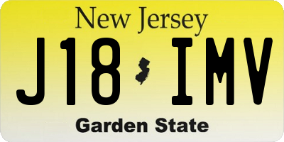 NJ license plate J18IMV