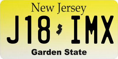 NJ license plate J18IMX