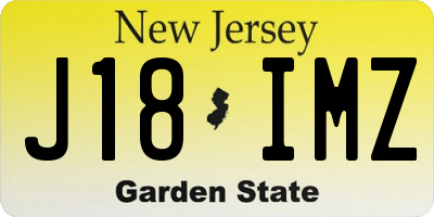 NJ license plate J18IMZ