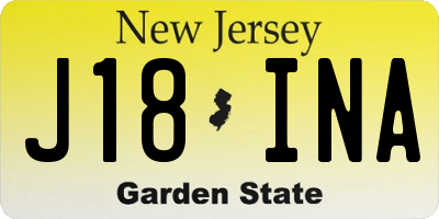 NJ license plate J18INA