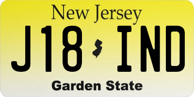 NJ license plate J18IND