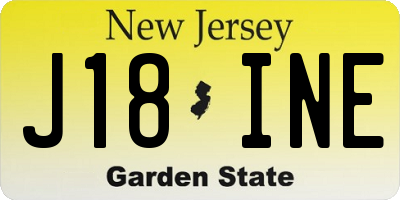 NJ license plate J18INE