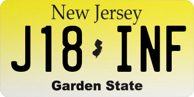 NJ license plate J18INF
