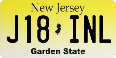 NJ license plate J18INL