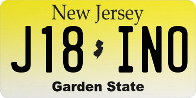 NJ license plate J18INO