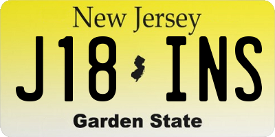 NJ license plate J18INS