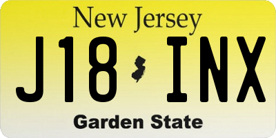 NJ license plate J18INX