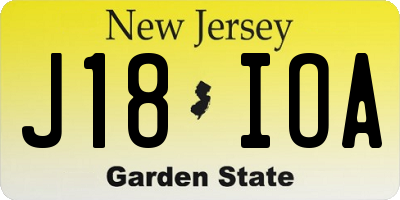 NJ license plate J18IOA