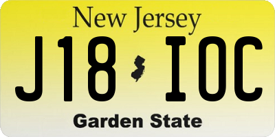 NJ license plate J18IOC