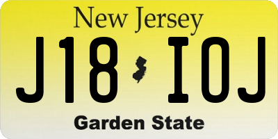 NJ license plate J18IOJ