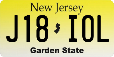 NJ license plate J18IOL