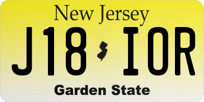 NJ license plate J18IOR