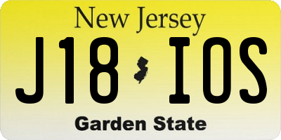 NJ license plate J18IOS