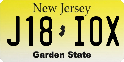 NJ license plate J18IOX