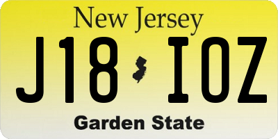 NJ license plate J18IOZ