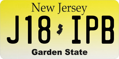 NJ license plate J18IPB