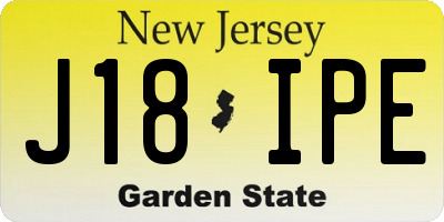 NJ license plate J18IPE