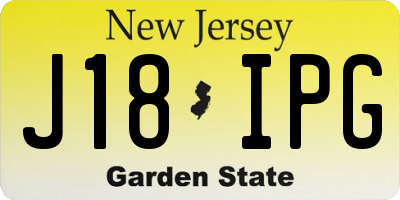 NJ license plate J18IPG