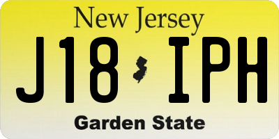 NJ license plate J18IPH