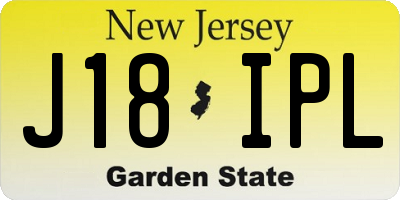 NJ license plate J18IPL