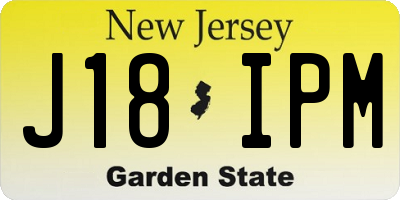 NJ license plate J18IPM