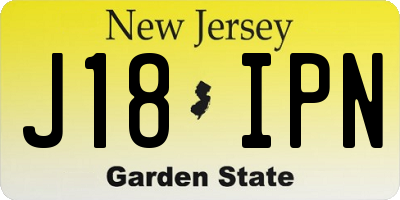 NJ license plate J18IPN