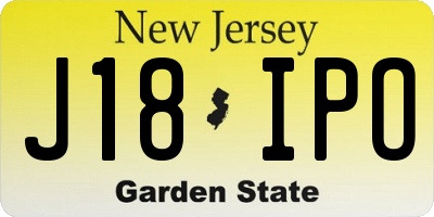 NJ license plate J18IPO
