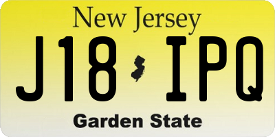 NJ license plate J18IPQ
