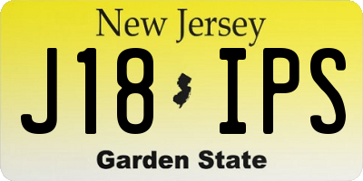 NJ license plate J18IPS