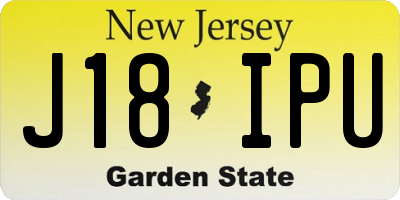 NJ license plate J18IPU