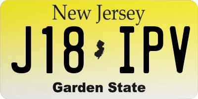 NJ license plate J18IPV