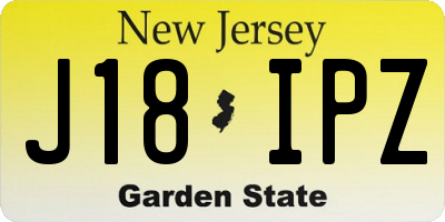 NJ license plate J18IPZ