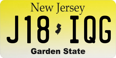 NJ license plate J18IQG