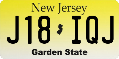 NJ license plate J18IQJ