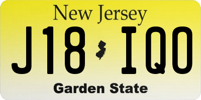 NJ license plate J18IQO
