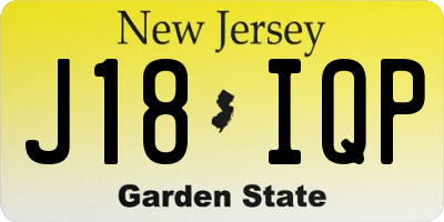NJ license plate J18IQP