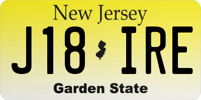 NJ license plate J18IRE