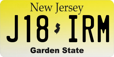 NJ license plate J18IRM