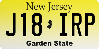 NJ license plate J18IRP
