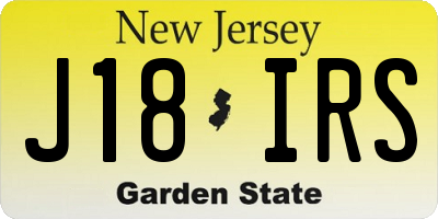 NJ license plate J18IRS