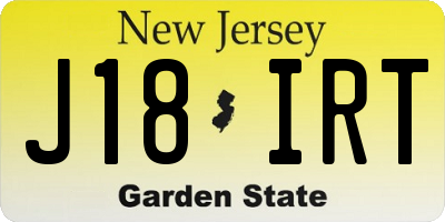 NJ license plate J18IRT